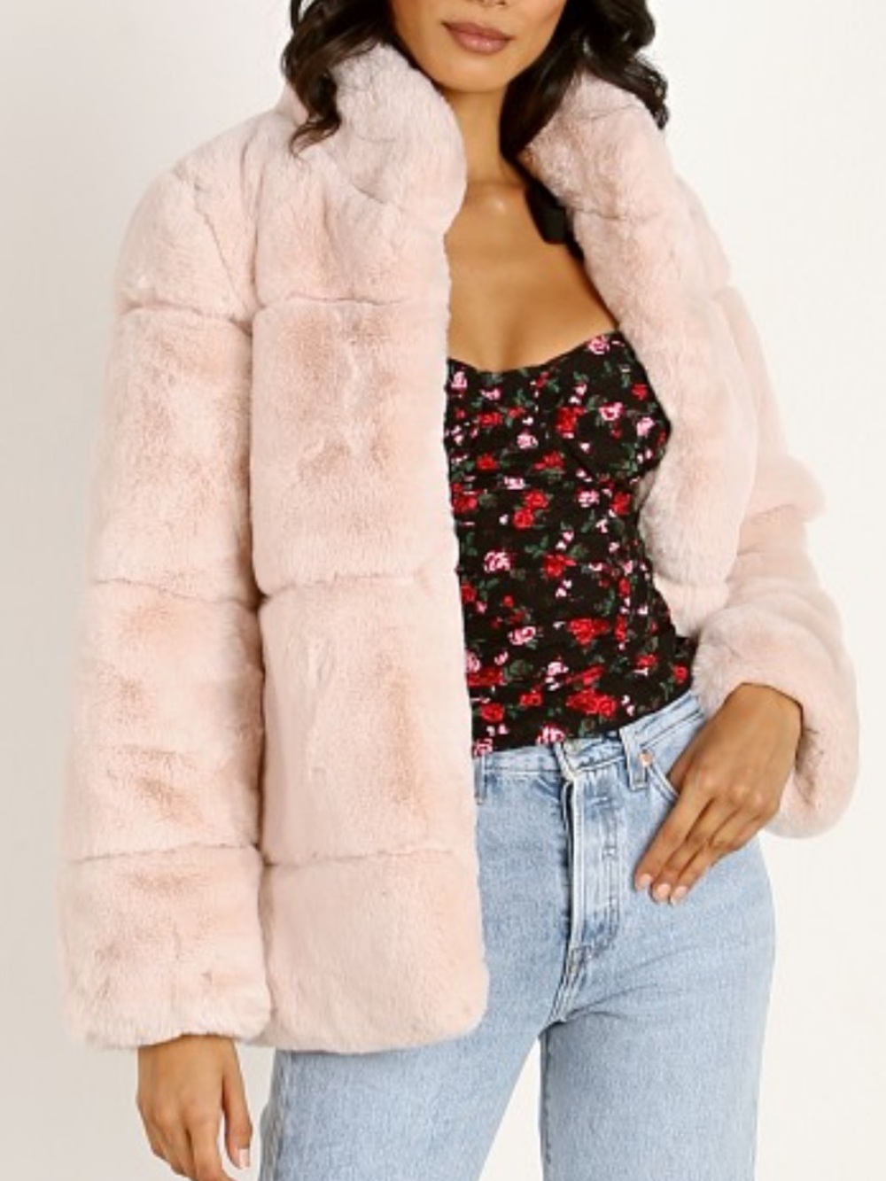 NWOT Apparis Sarah Faux Fur Jacket Blush XS